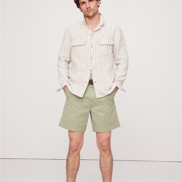 Banana Republic Lived in Chino 7” short New with tags. Men's Green Casual Shorts - Picture 1 of 5